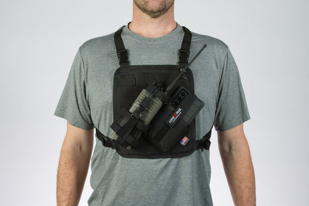 Radio and Cell Phone Chest Harness Construction Radio Cell