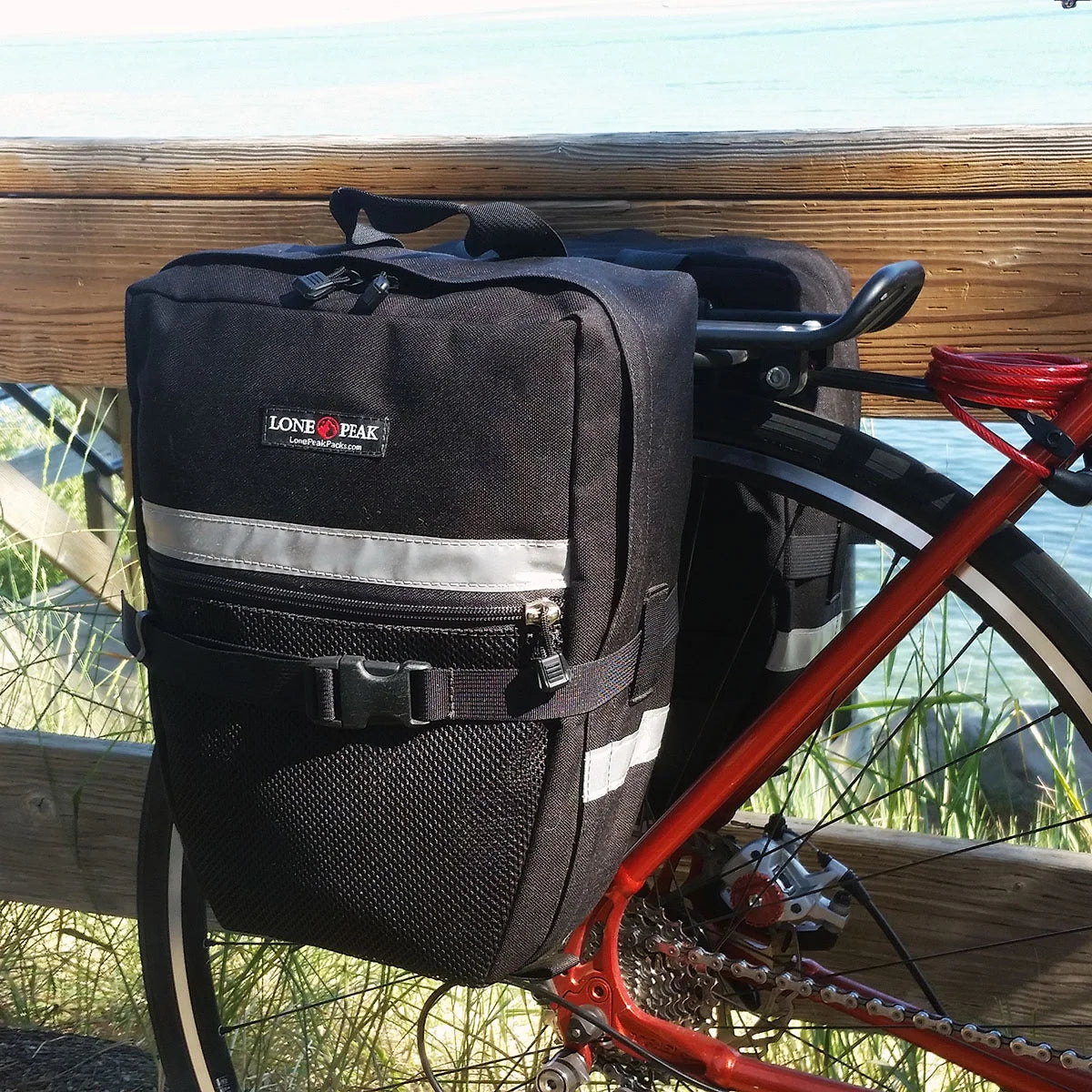 lone peak pannier on rear rack